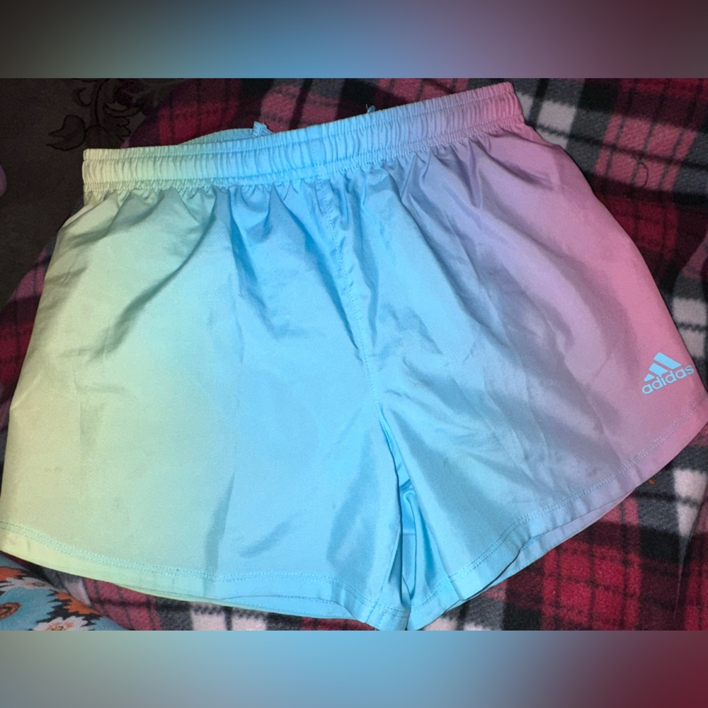 Big girl, size 14 rainbow cute excellent condition Adidas shorts, large size 14